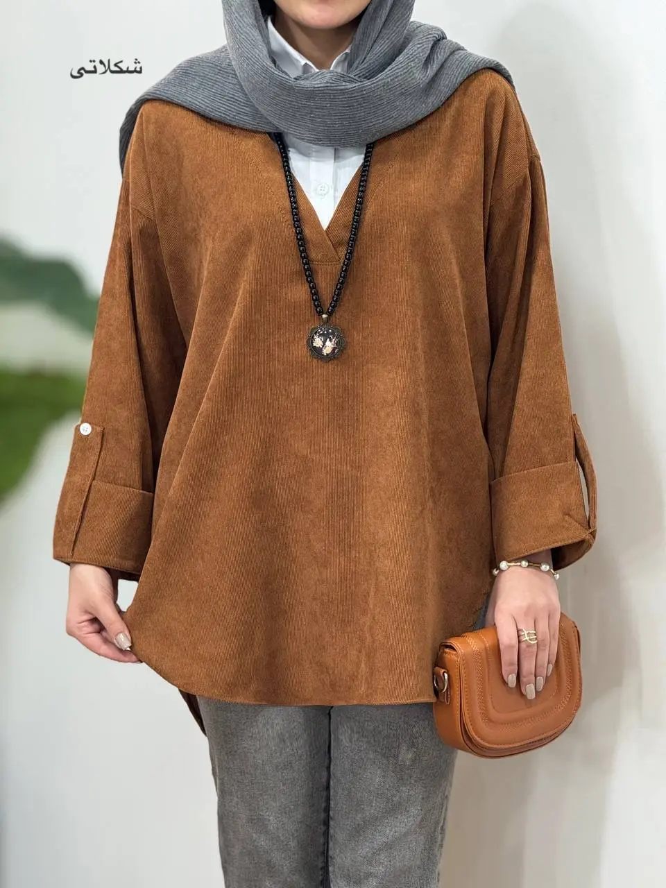 تونیک مانتویی یقه دار نوشین